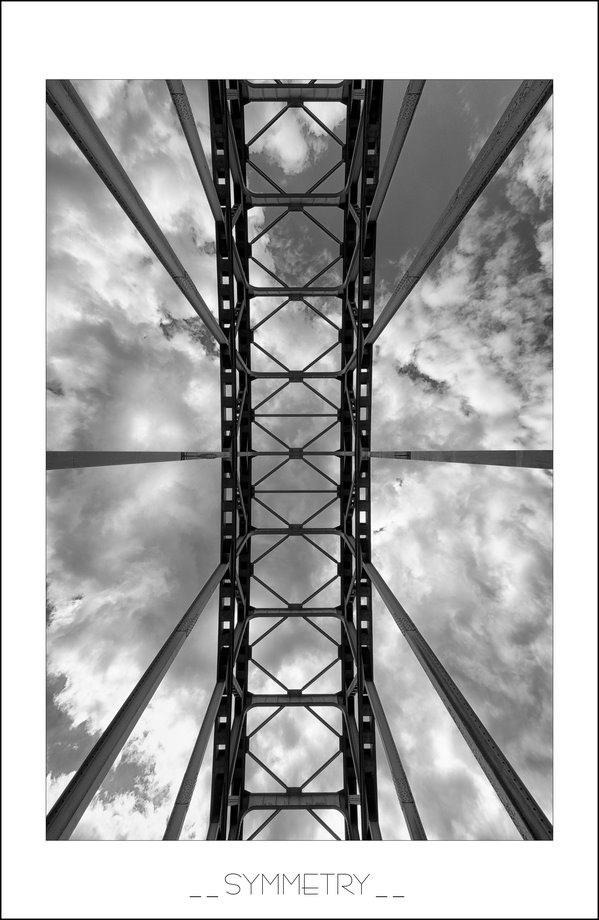 curven, bogen, brugconstructie, IJsselbrug, IJsselbrug Zwolle, IJsselbrug Zwolle afgesloten, lijnen, herhalingen, stalen brugconstructie, symmetrie, symmetrische lijnen, symmetrie foto, invoerende lijnen